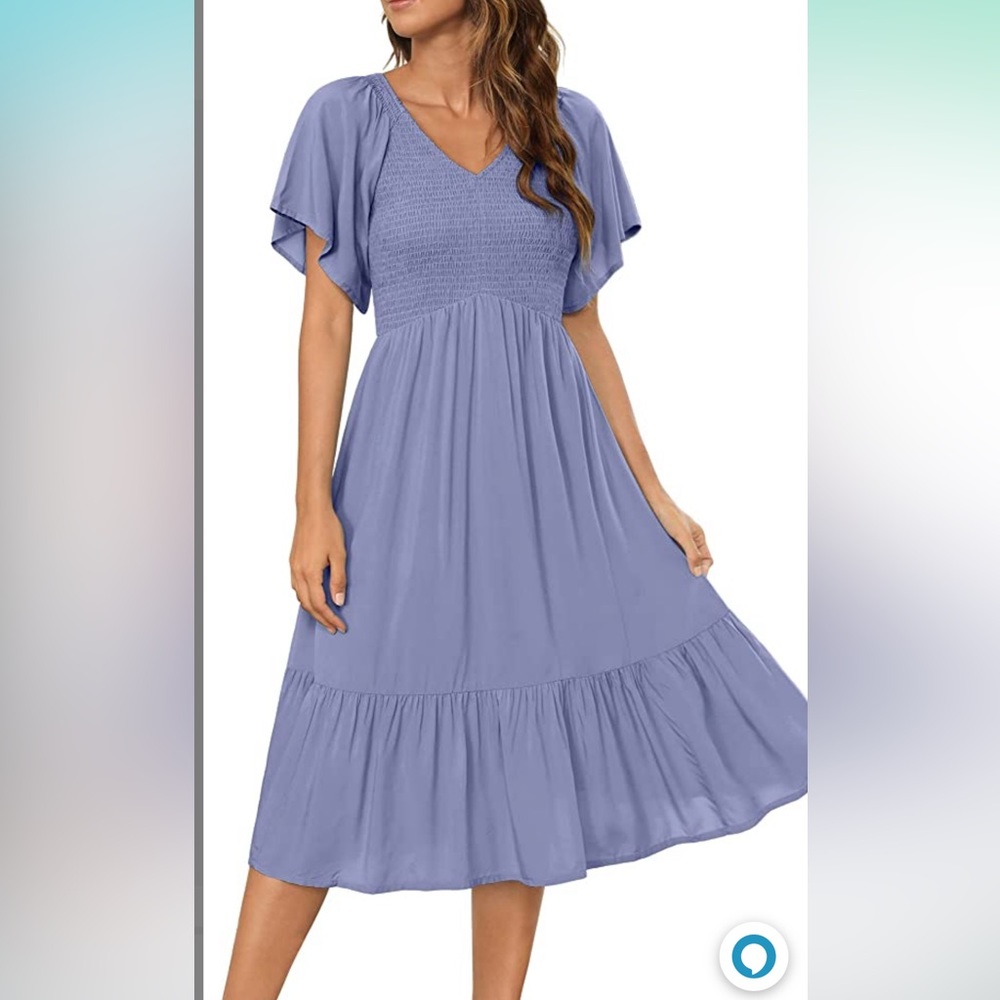 Zattcas flutter sleeve dress smoky blue size M